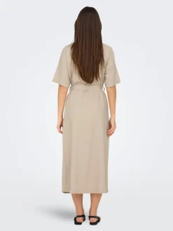 ONLCARO Leinen Midikleid