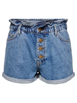ONLCUBA Hohe Taille Locker geschnitten Jeans-Shorts