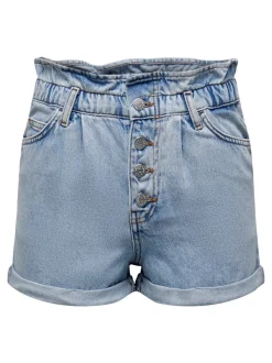 ONLCUBA Hohe Taille Locker geschnitten Jeans-Shorts