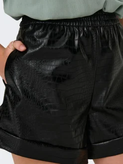 ONLDITTE Locker geschnitten Shorts in Lederoptik