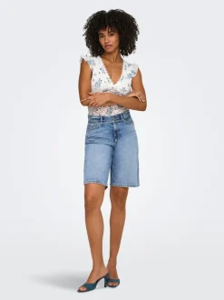 ONLELLA Mittlere Taille Normal geschnitten Jeans-Shorts