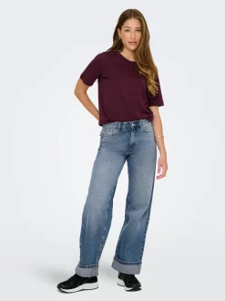 ONLELLA Mittlere Taille Weiter Beinschnitt Jeans