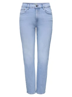 ONLEMEL Hohe Taille Gerade geschnitten Knöchellang Jeans