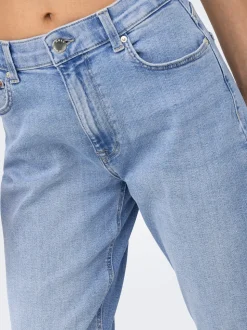 ONLEMEL Hohe Taille Gerade geschnitten Knöchellang Jeans