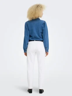 ONLEMEL Hohe Taille Gerade geschnitten Knöchellang Jeans