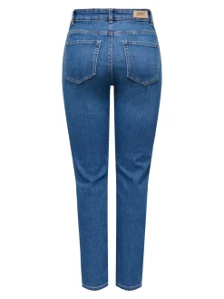 ONLEMEL Hohe Taille Gerade geschnitten Knöchellang Jeans