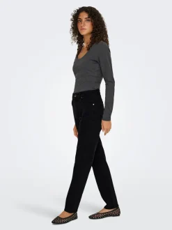 ONLEMEL Hohe Taille Gerade geschnitten Knöchellang Jeans