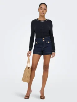 ONLEMILIA Hohe Taille Normal geschnitten Jeans-Shorts