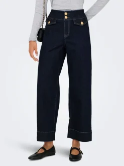 ONLEMILIA Hohe Taille Weite Passform - kurz geschnitten Jeans