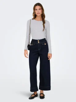 ONLEMILIA Hohe Taille Weite Passform - kurz geschnitten Jeans