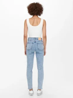 ONLEMILY Ankel Hohe Taille Gerade geschnitten Jeans