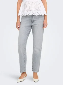 ONLEMILY Ankel Hohe Taille Gerade geschnitten Jeans
