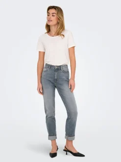 ONLEMILY Hohe Taille Gerade geschnitten Knöchellang Jeans