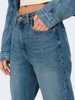 ONLEMILY Hohe Taille Gerade geschnitten Knöchellang Jeans
