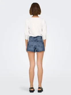-ONLGABI Hohe Taille Normal geschnitten Jeans-Shorts