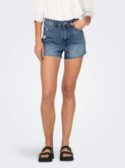 -ONLGABI Hohe Taille Normal geschnitten Jeans-Shorts