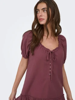 ONLGOA Leinen Kurzes Kleid