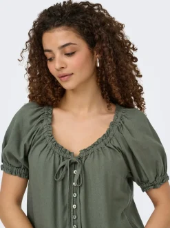 ONLGOA Leinen Kurzes Kleid