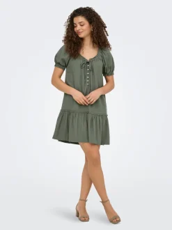 ONLGOA Leinen Kurzes Kleid