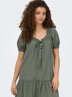ONLGOA Leinen Kurzes Kleid