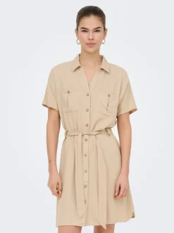 ONLGOA Leinen Kurzes Kleid