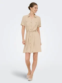 ONLGOA Leinen Kurzes Kleid