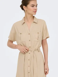 ONLGOA Leinen Kurzes Kleid