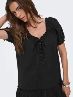ONLGOA Leinen Kurzes Kleid