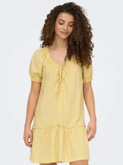 ONLGOA Leinen Kurzes Kleid