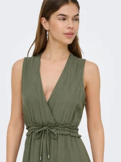 ONLGOA Leinen Langes Kleid