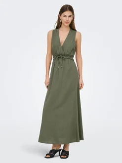 ONLGOA Leinen Langes Kleid