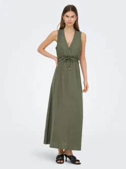 ONLGOA Leinen Langes Kleid