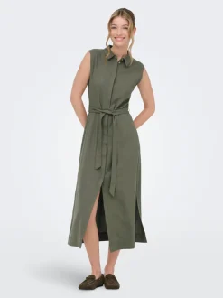 ONLGOA Leinen Langes Kleid