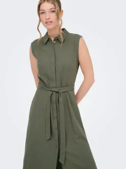 ONLGOA Leinen Langes Kleid