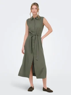 ONLGOA Leinen Langes Kleid
