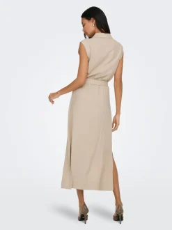 ONLGOA Leinen Langes Kleid