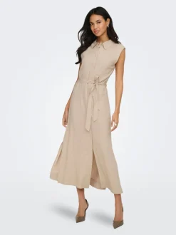 ONLGOA Leinen Langes Kleid