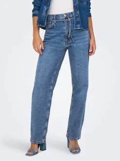 ONLGYPSY Hohe Taille Gerade geschnittener Slim Fit Jeans