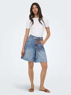 ONLHOLLIE Hohe Taille Normal geschnitten Jeans-Shorts