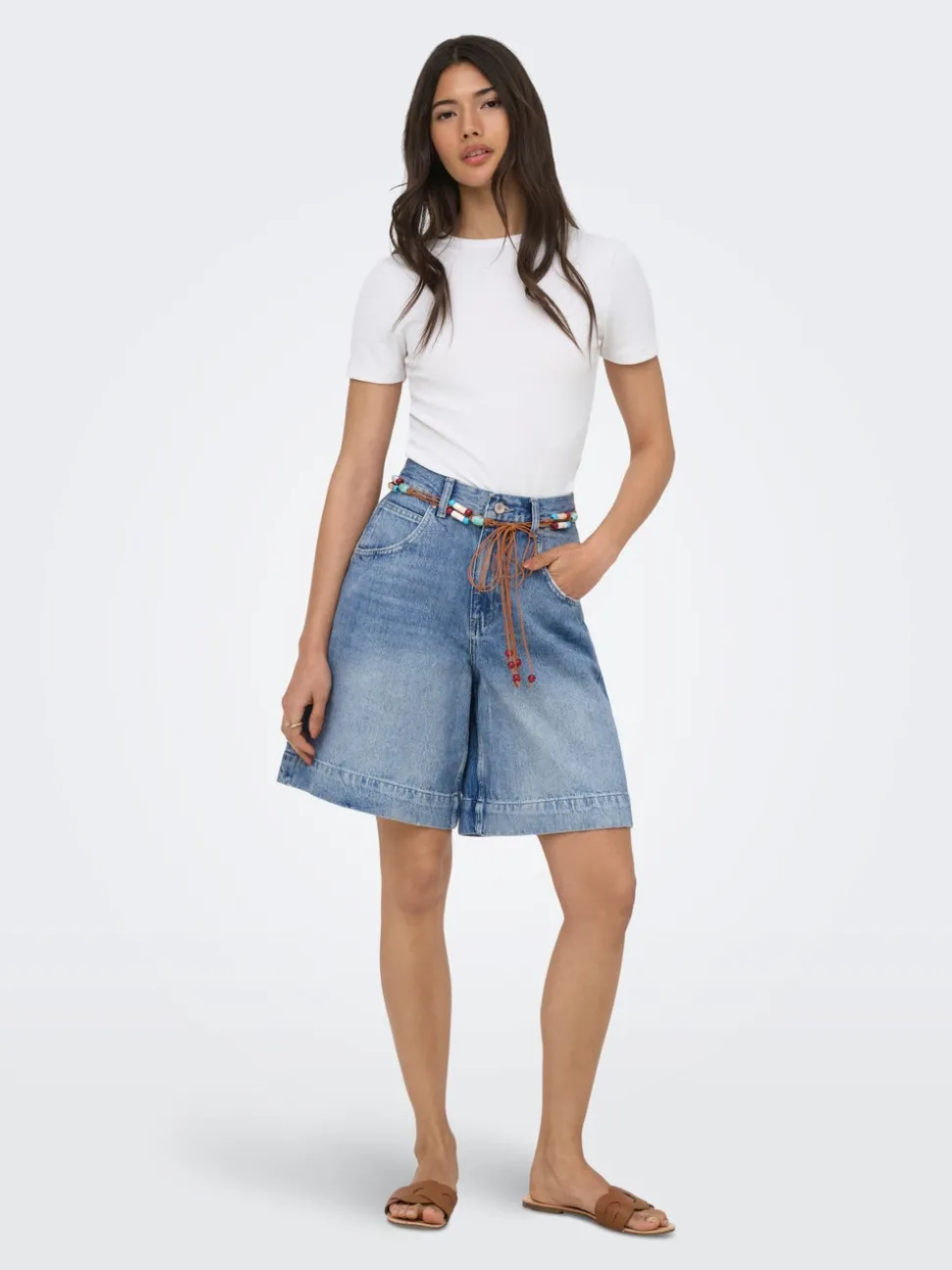 ONLHOLLIE Hohe Taille Normal geschnitten Jeans-Shorts