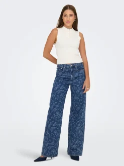 ONLHOPE Hohe Taille Weiter Beinschnitt Knöchellang Jeans