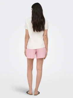 ONLITA Hohe Taille Normal geschnitten Leinen Bermuda Shorts