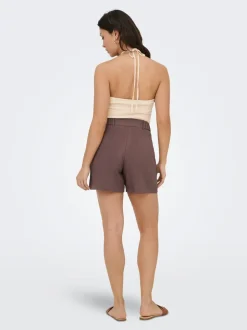 ONLITA Hohe Taille Normal geschnitten Leinen Bermuda Shorts