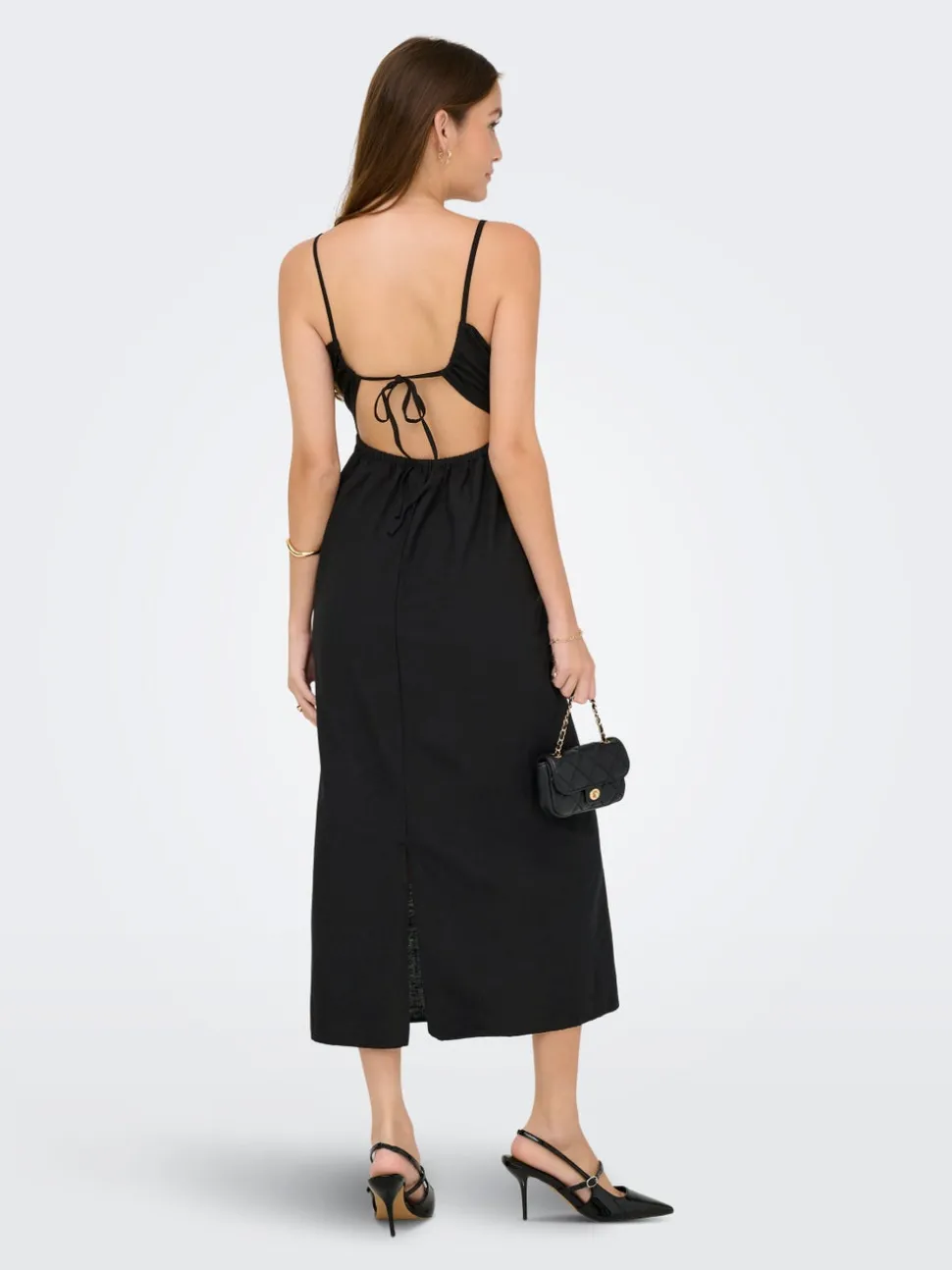 ONLJAKIRI Leinen Midikleid