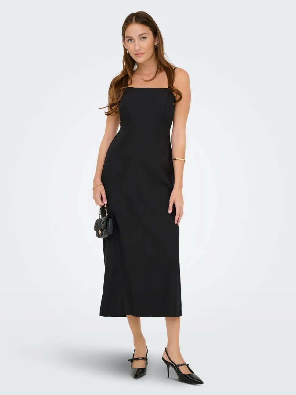 ONLJAKIRI Leinen Midikleid