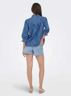 ONLJOSEPHINE Hohe Taille Locker geschnitten Jeans-Shorts