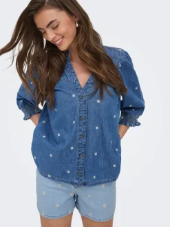 ONLJOSEPHINE Hohe Taille Locker geschnitten Jeans-Shorts
