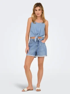 ONLJOSEPHINE Hohe Taille Normal geschnitten Jeans-Shorts