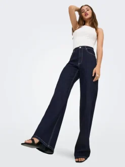 ONLJUICY-WAUW Hohe Taille Weiter Beinschnitt Jeans