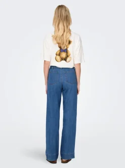 ONLJUICY-WAUW Hohe Taille Weiter Beinschnitt Jeans